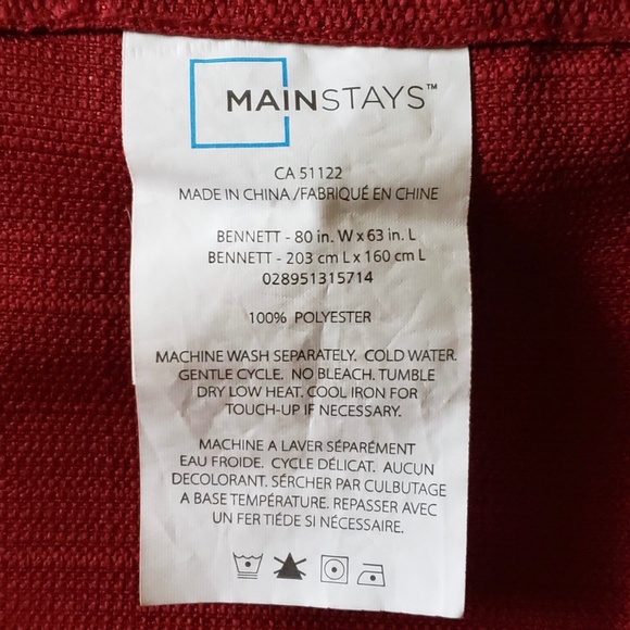 LOT OF 4 "Mainstays" 63" L x 40" W Rod Pocket Panels Red Burgundy - Picture 4 of 5